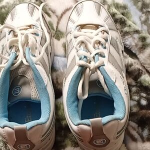 Kids White and Light Blue Sneakers